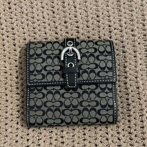 Coach Black and Gray Signature Wallet